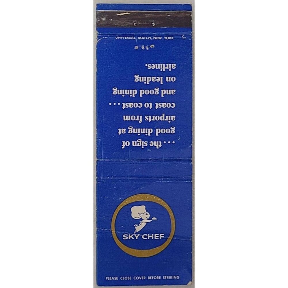 Vintage Matchbook Sky Chef Airline Catering Logo Aviation Restaurant